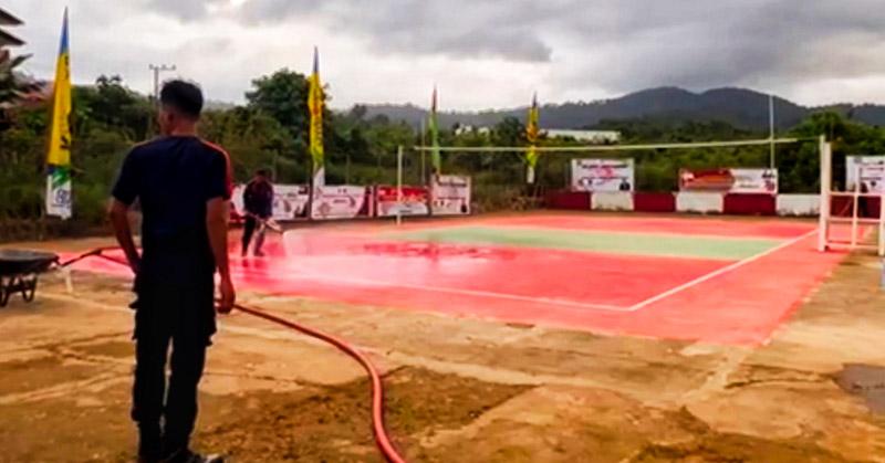 Ivent Olahraga HUT RI ke 78, Damkar Konut Sebut Fasilitas Lapangan Volley Ball Siap Digunakan